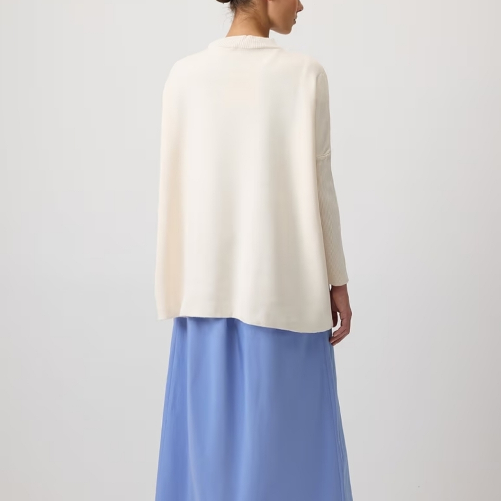 TOUCHE PRIVE Cream Oversized Drop Shoulder Knit Tunic Sweater Standard/One Size - Picture 6 of 12